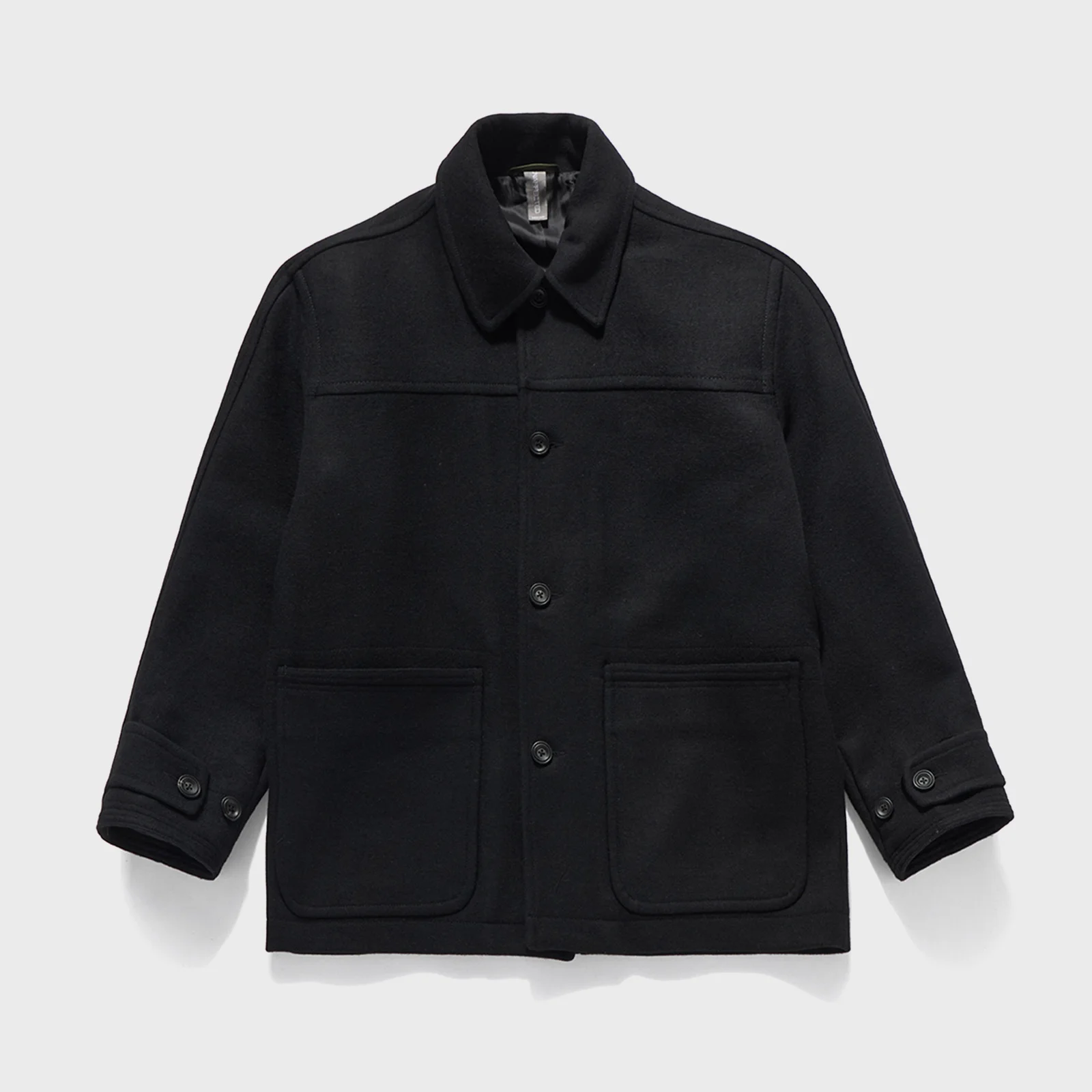 WOOL HALF COAT / BLACK