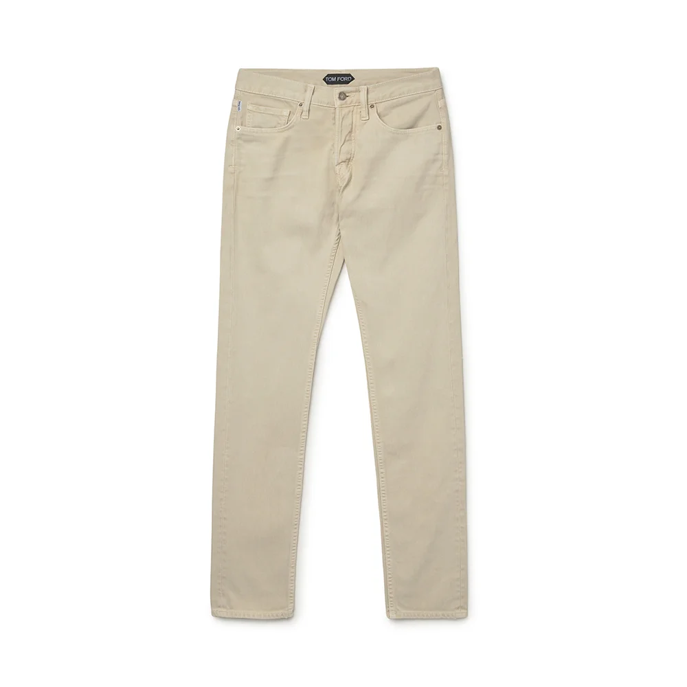 (M) Tom Ford 修身 剪裁 燈芯絨 純棉 褲子 - 淺 米色 (DPS001 DMC011S23 JB010)