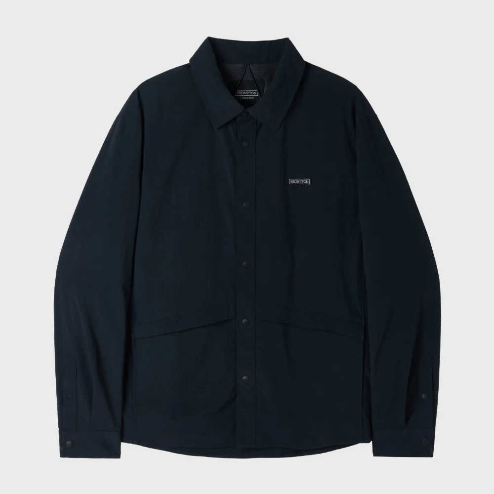 AIRO SEERSUCKER LONG SLEEVE SHACKET - NAVY (P252MJK189)