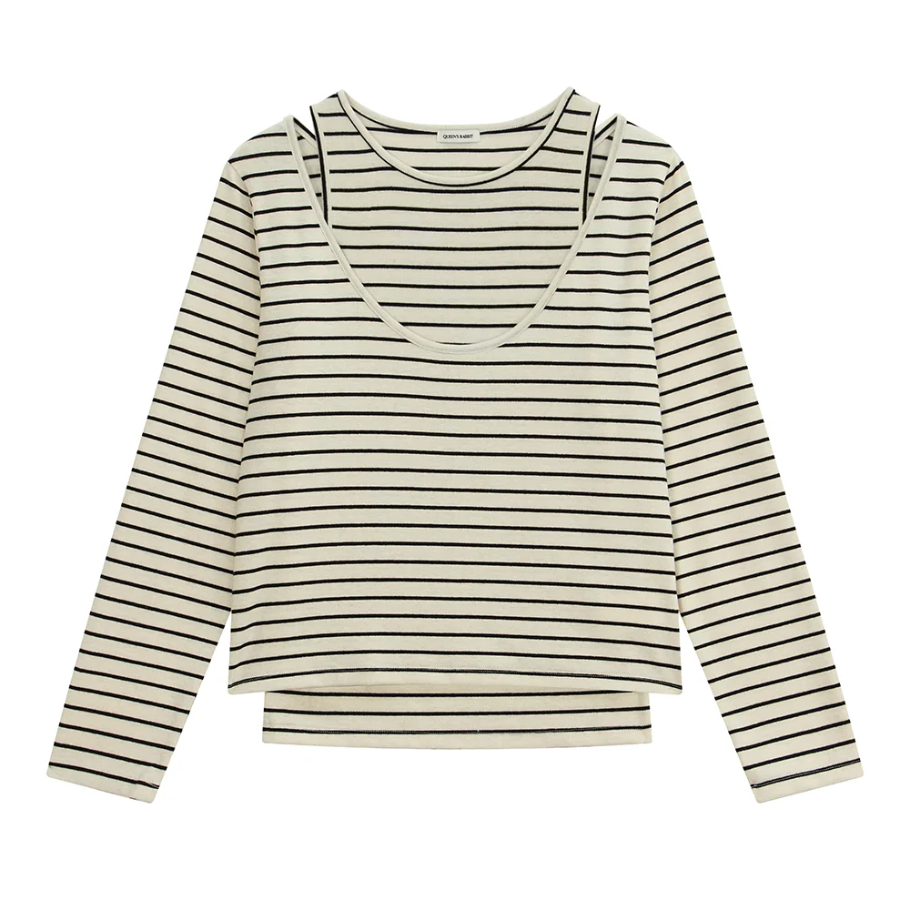 The Parallel-Line Fine-Striped Sleeveless Set-up
