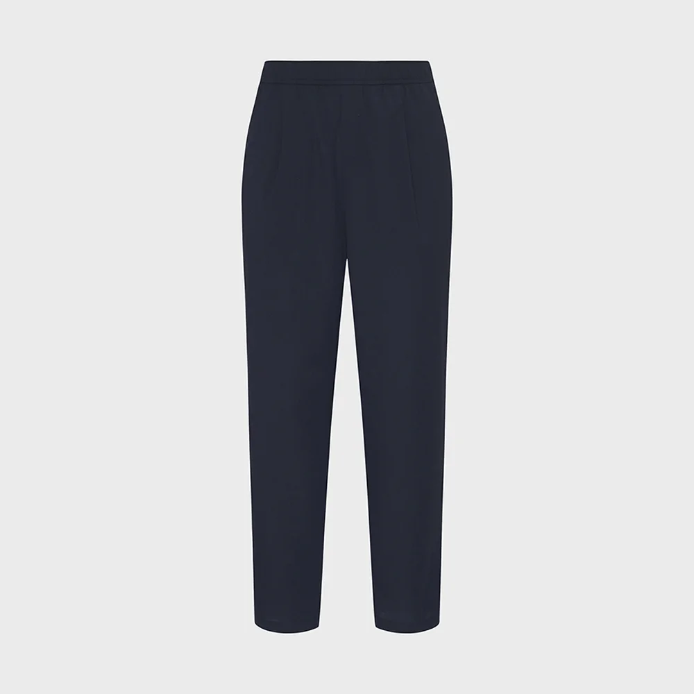 標誌款 NEW 輕柔垂順 鬆緊帶 褲子 W_Navy_KWM26372N4