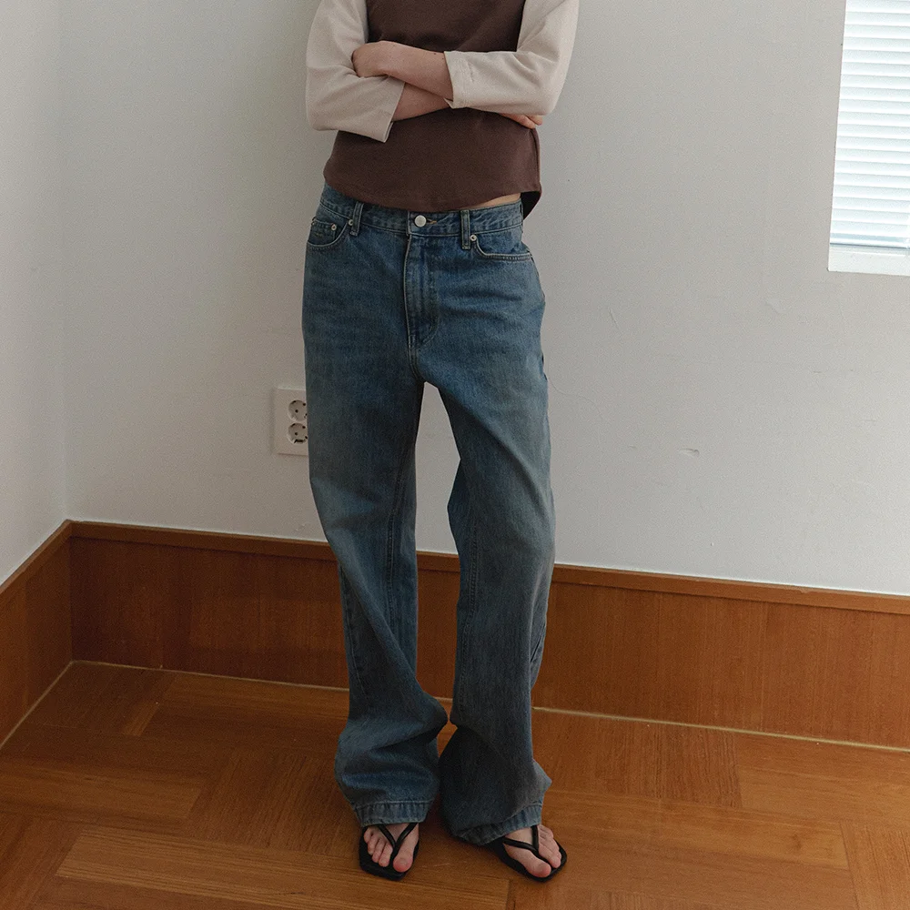 Judy boots cut pants_mid blue