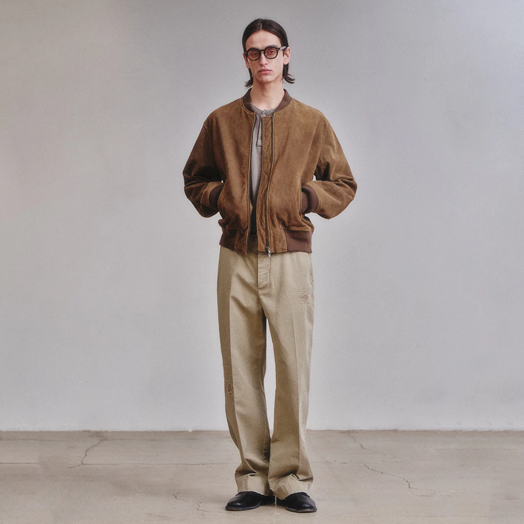 Garment Washed Suede Blouson_Taupe
