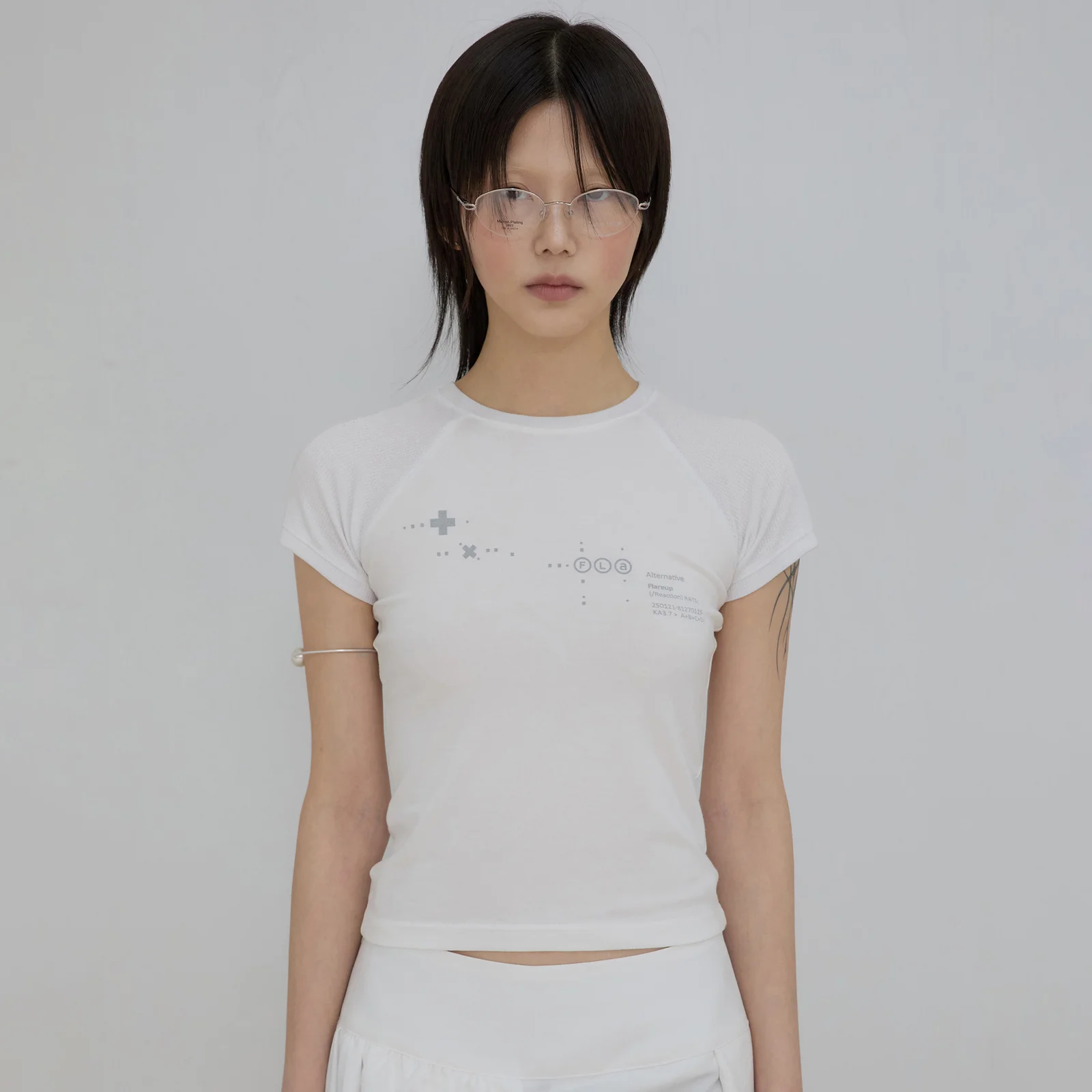 Muta Waffle Raglan T-Shirt (FL-154_White)
