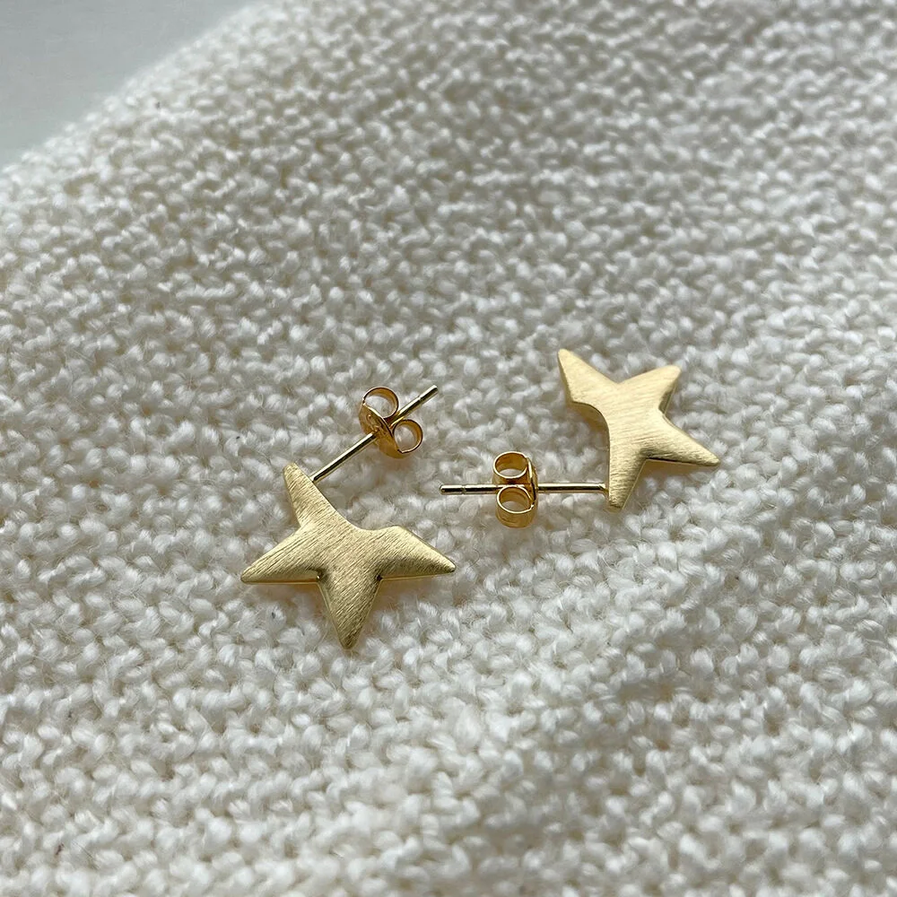 plat star earring - gold