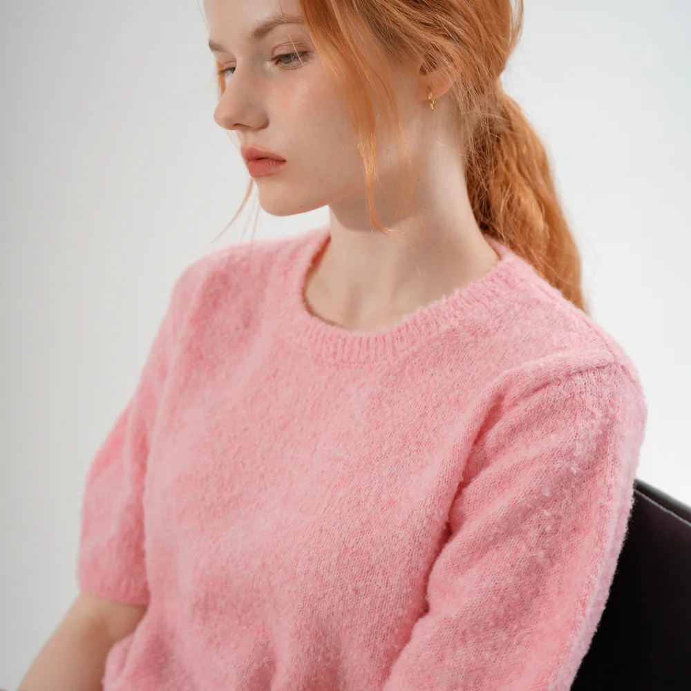 Loop Round Half Knit (Pink)