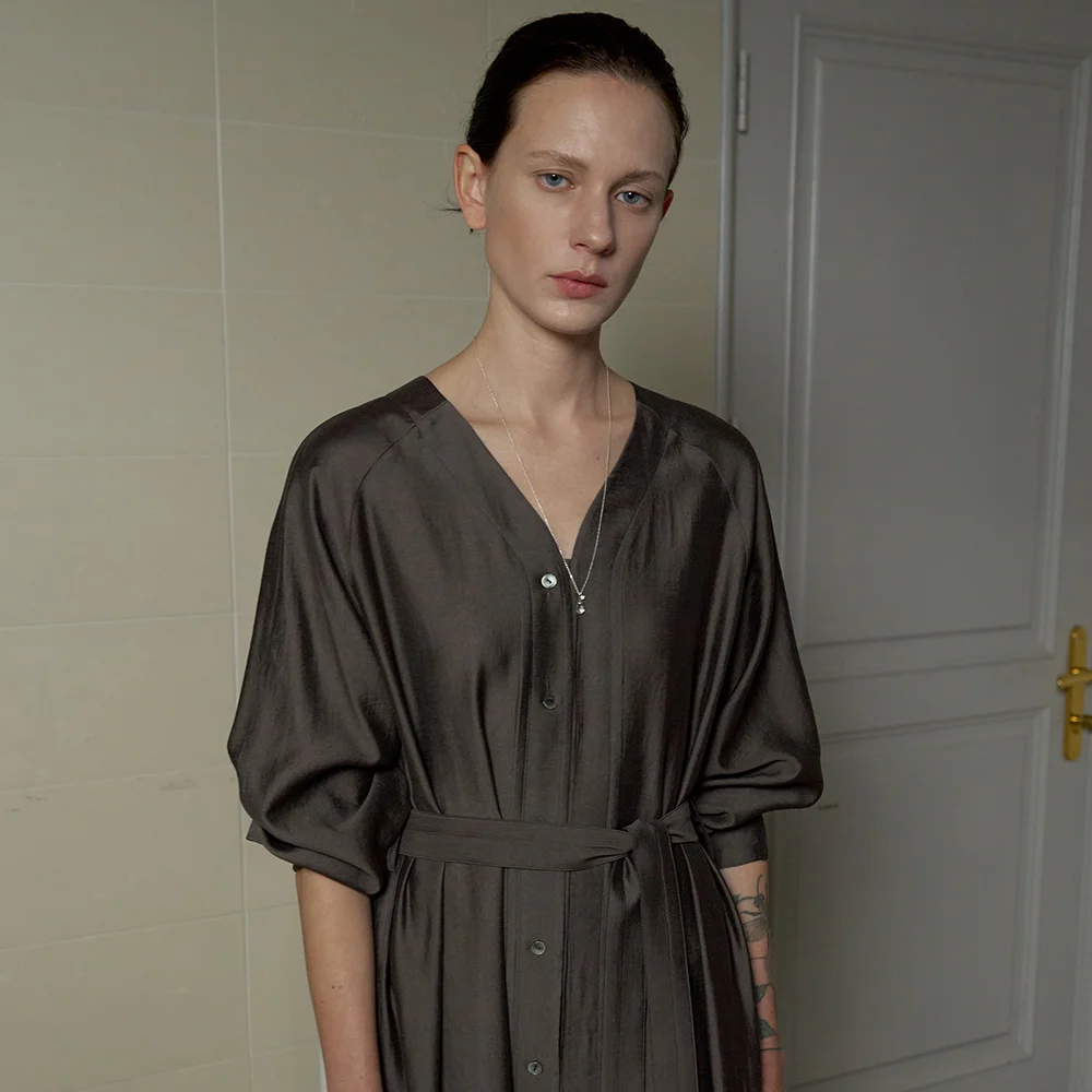 RAYON BELTED SHIRTS OPS_CHARCOAL_OE1C2MOP12CHL