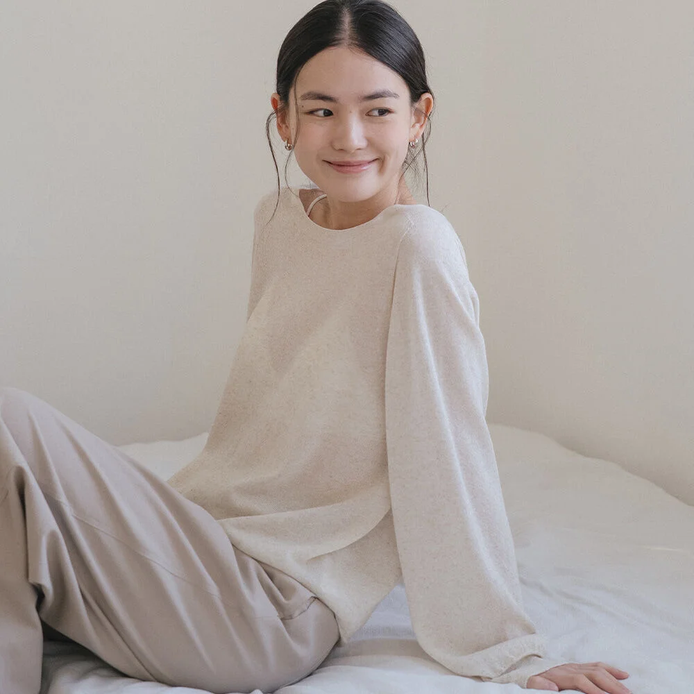 Linen blended essential knit _Beige