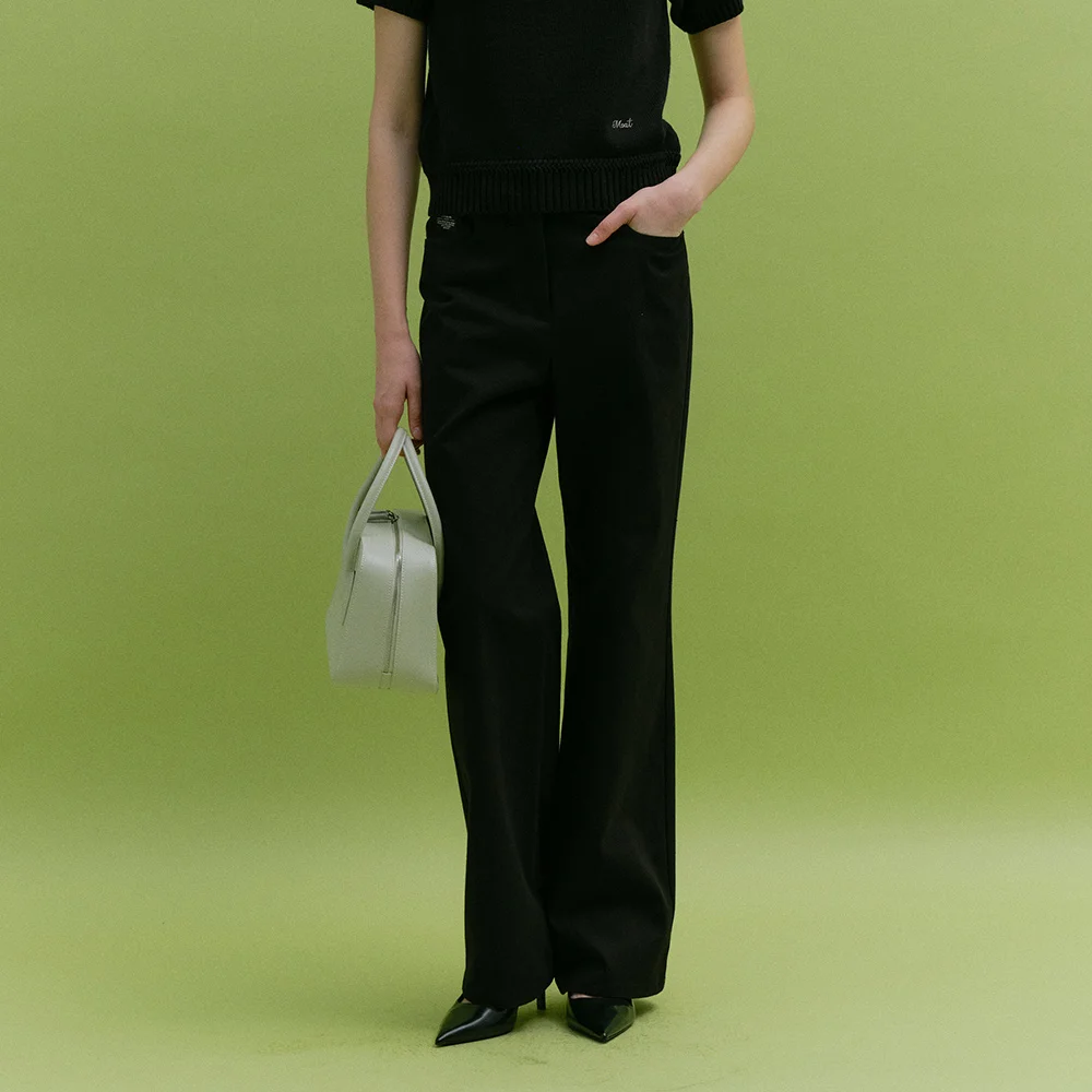 PLAIN COTTON PANTS (moat black)