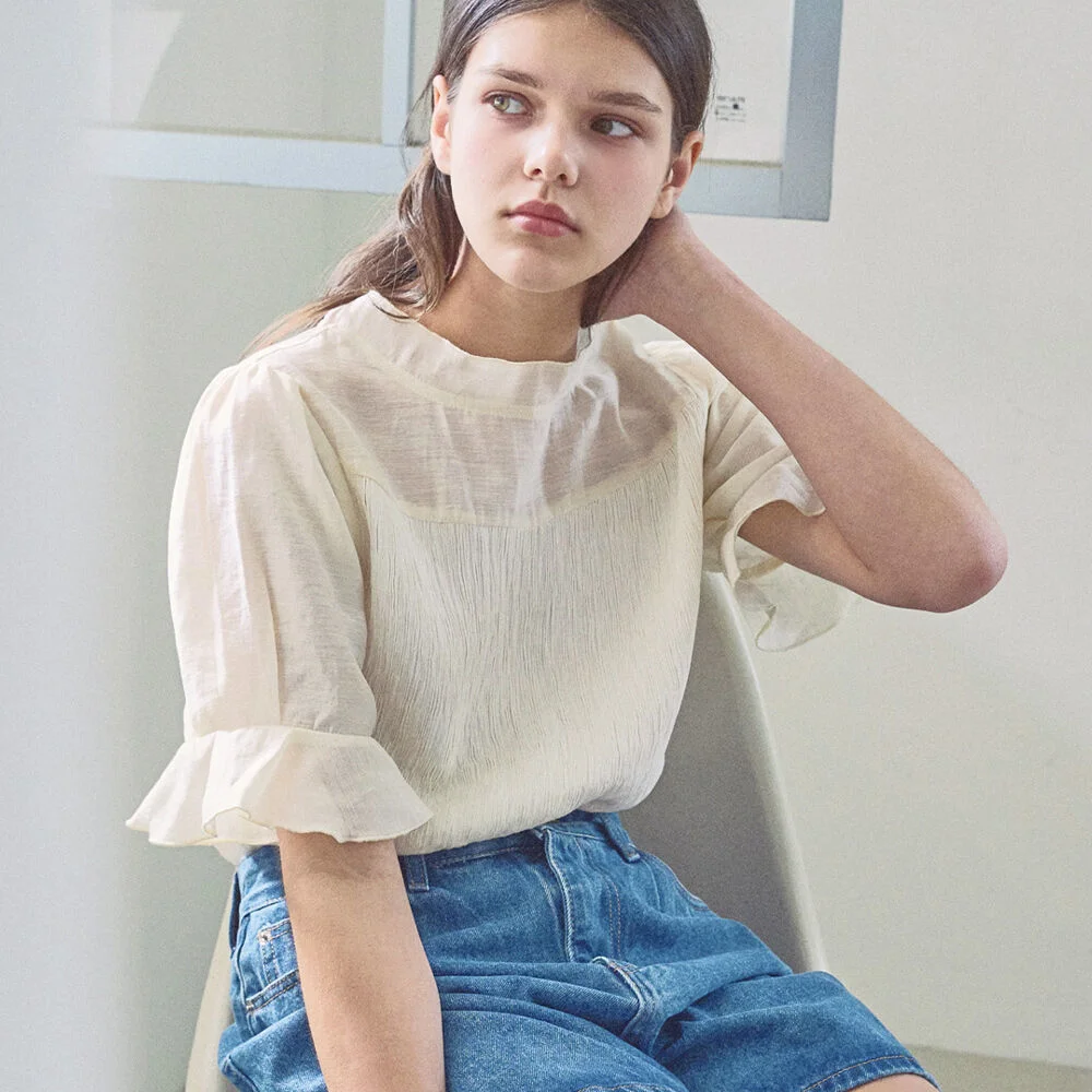Mixed layered blouse_2 Colors