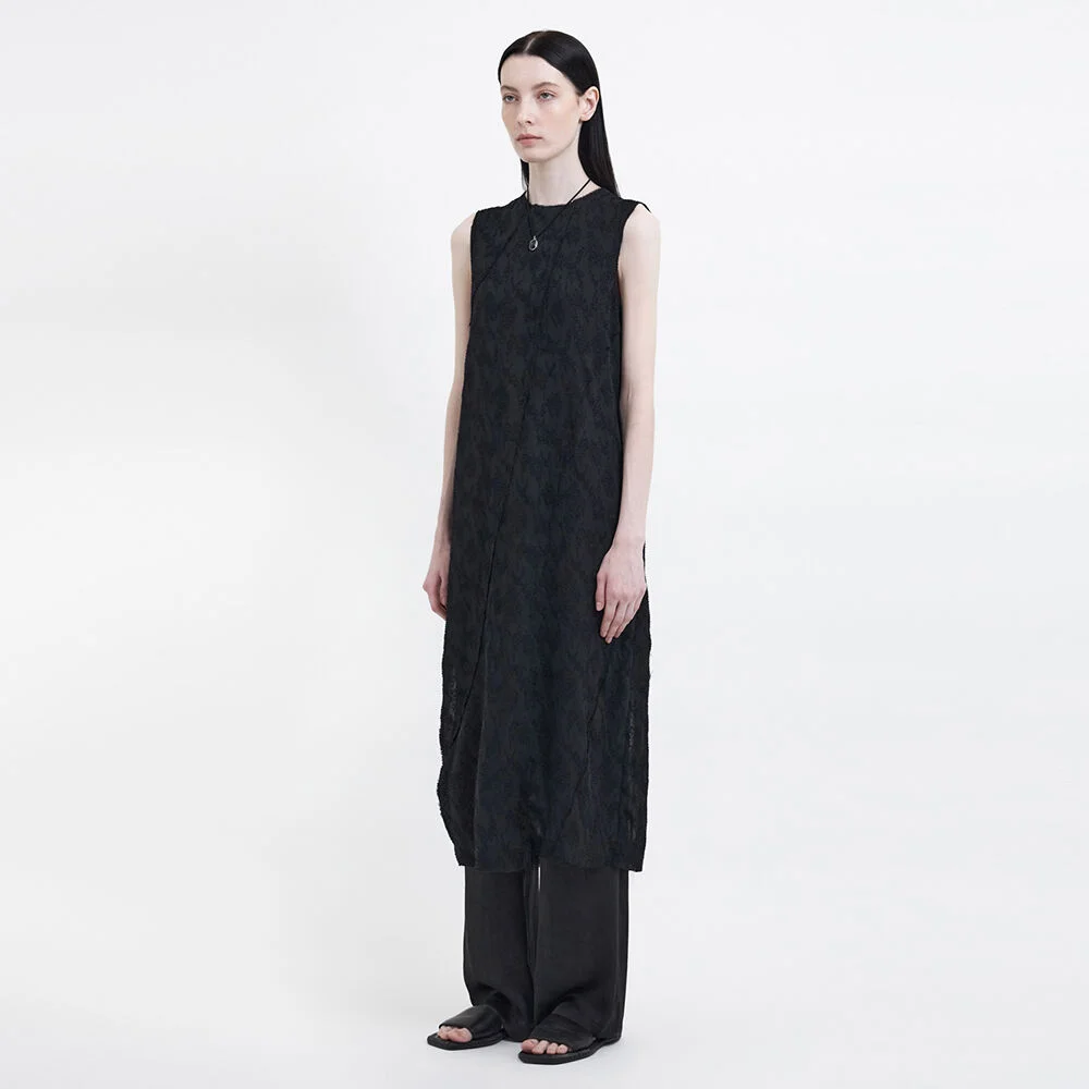 Row-Edge Dress - Black