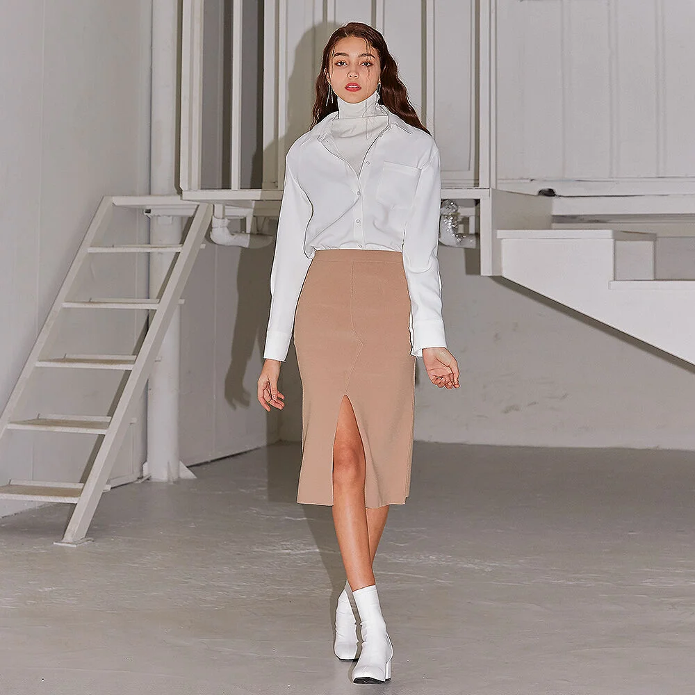 Cutting front slit Skirt