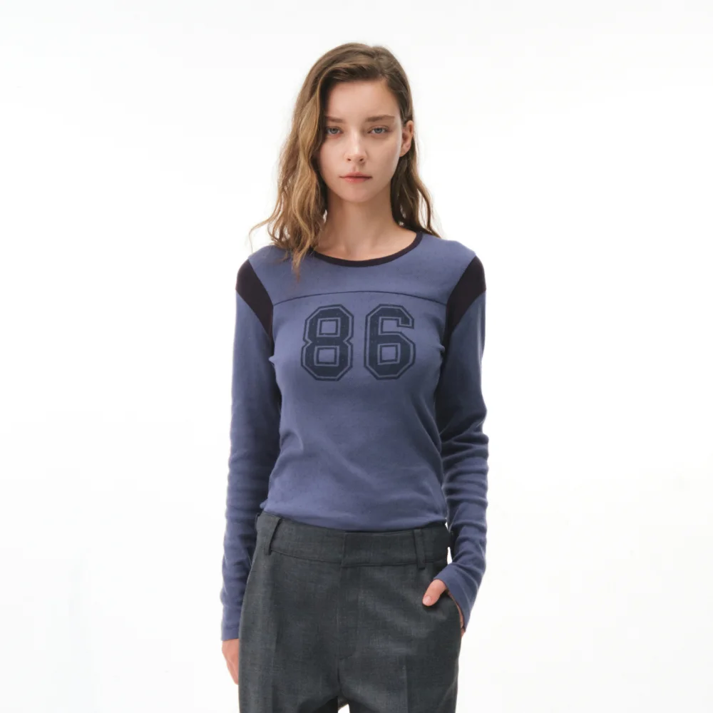 86 FOOTBALL L/S T-SHIRT (NAVY)