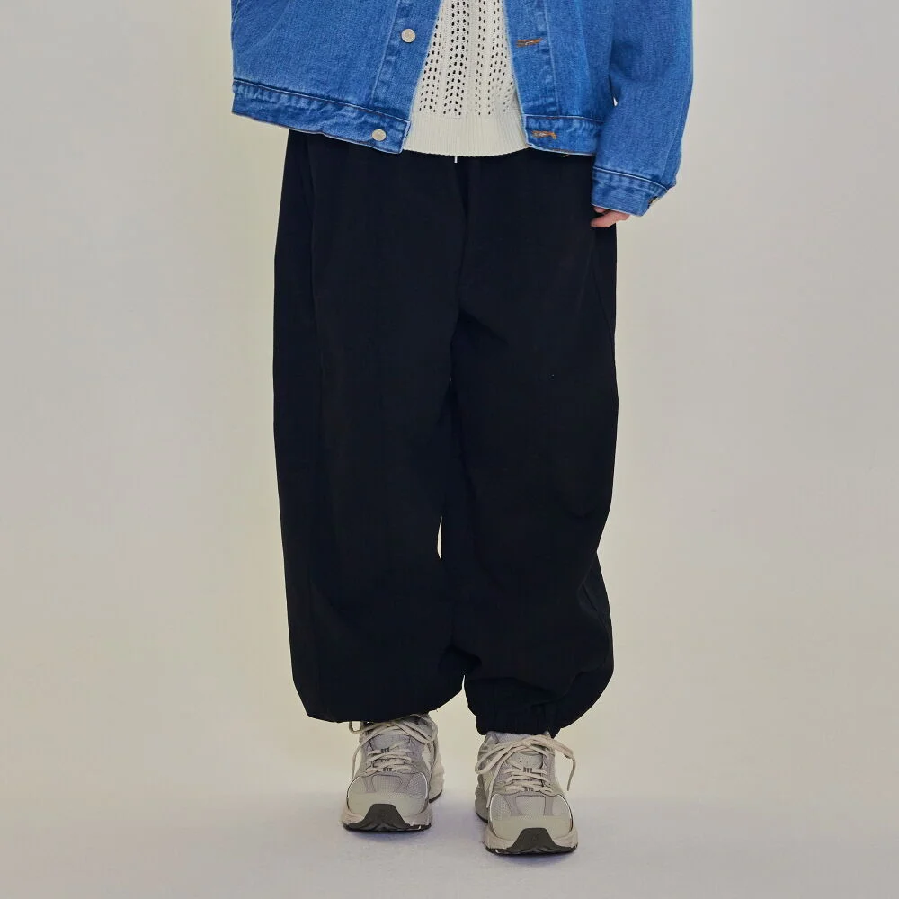 CB COTTON WIDE JOGGER PANTS (BLACK)
