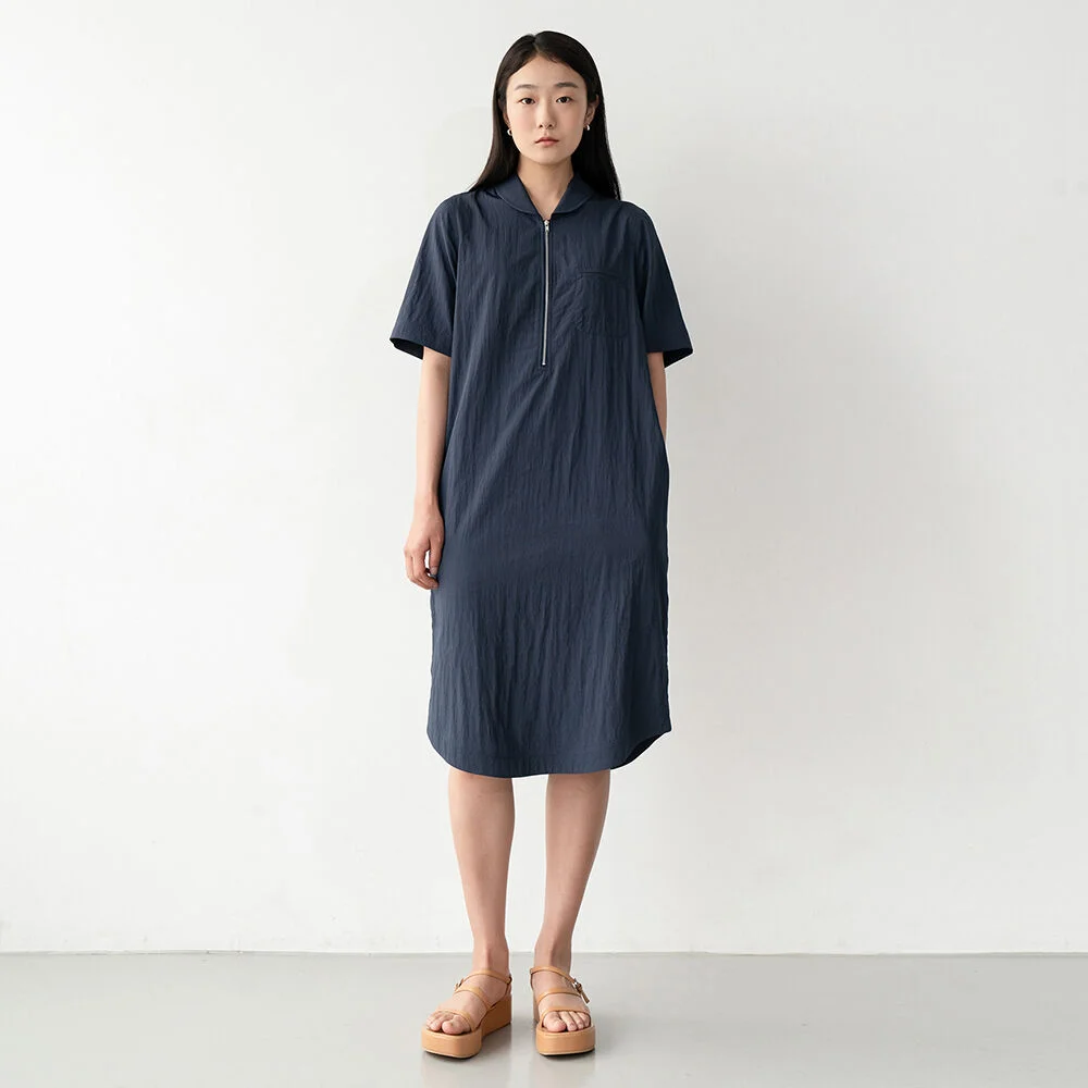 al,thing) SCHOLL 衣領 拉鏈 連衣裙 - navy