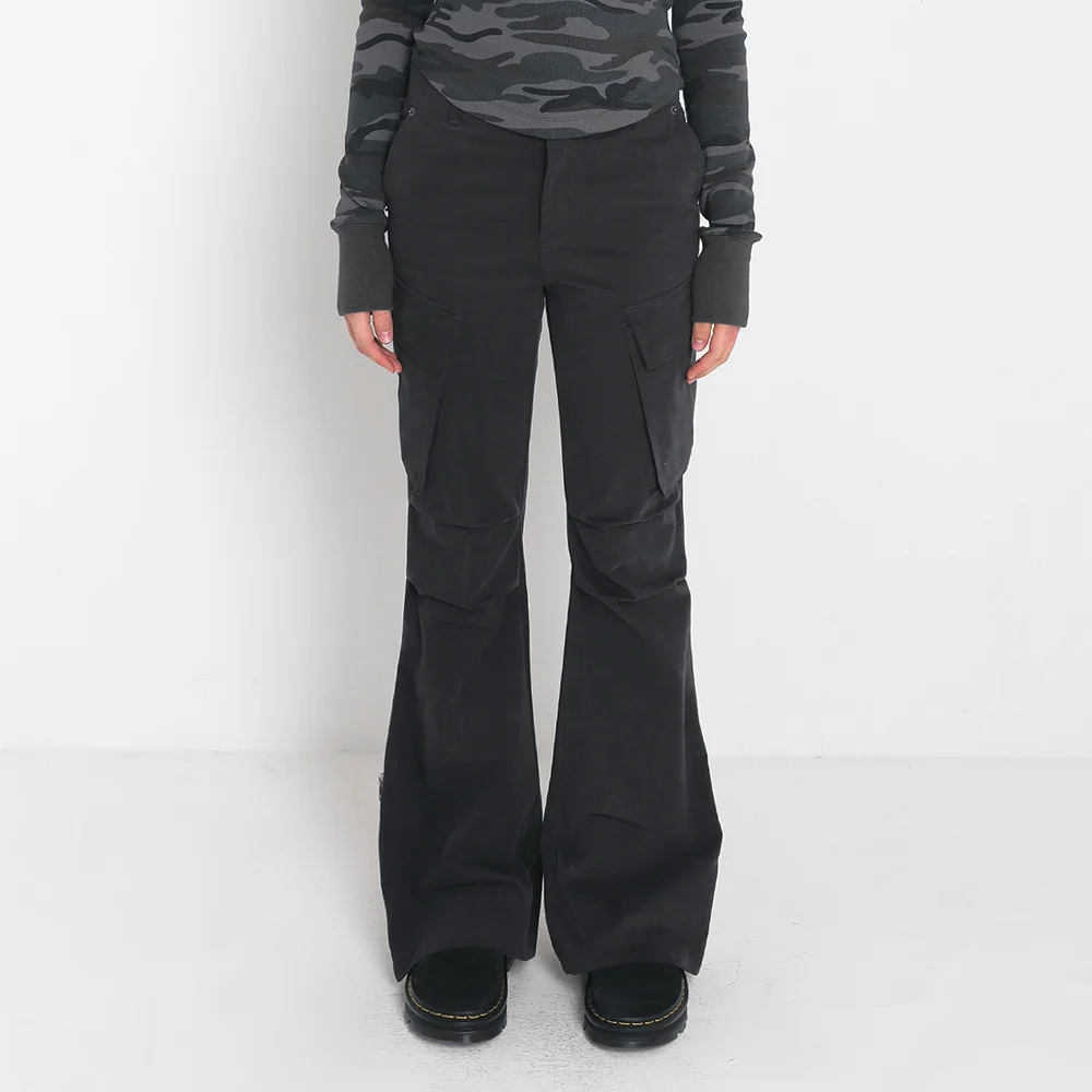 BOOTCUT CARGO PANTS_CHARCOAL