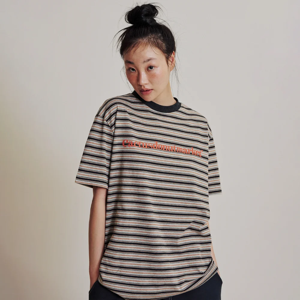 Logo Multi Stripe T-Shirt - Orange