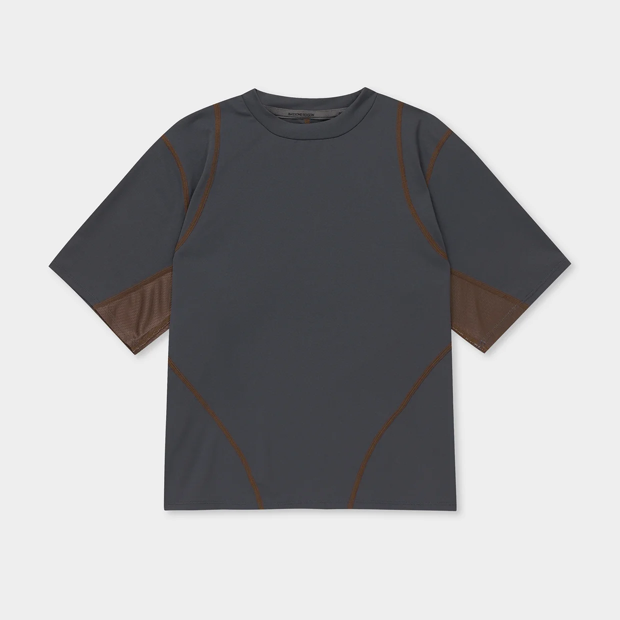 Lines Mid Sleeve_Womens, Charcoal