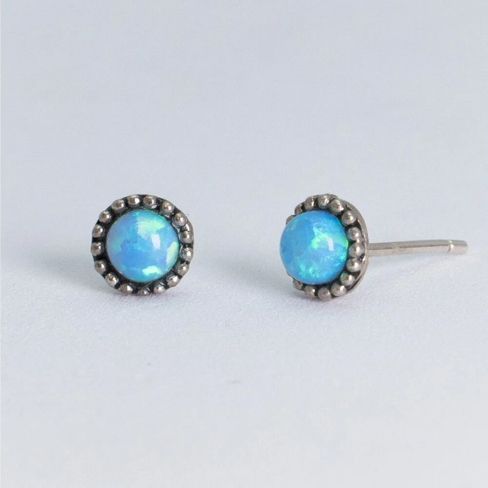 HR 157E_Blue Opal Earring (Silver 925)