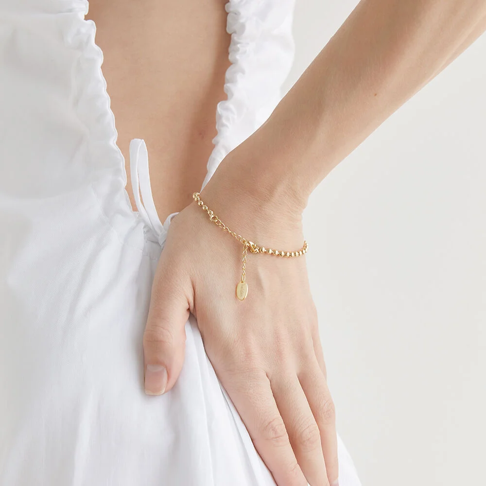 small beads chain bracelet (W007_gold)