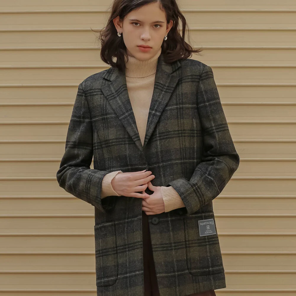 002 Marton Mills wool check jacket