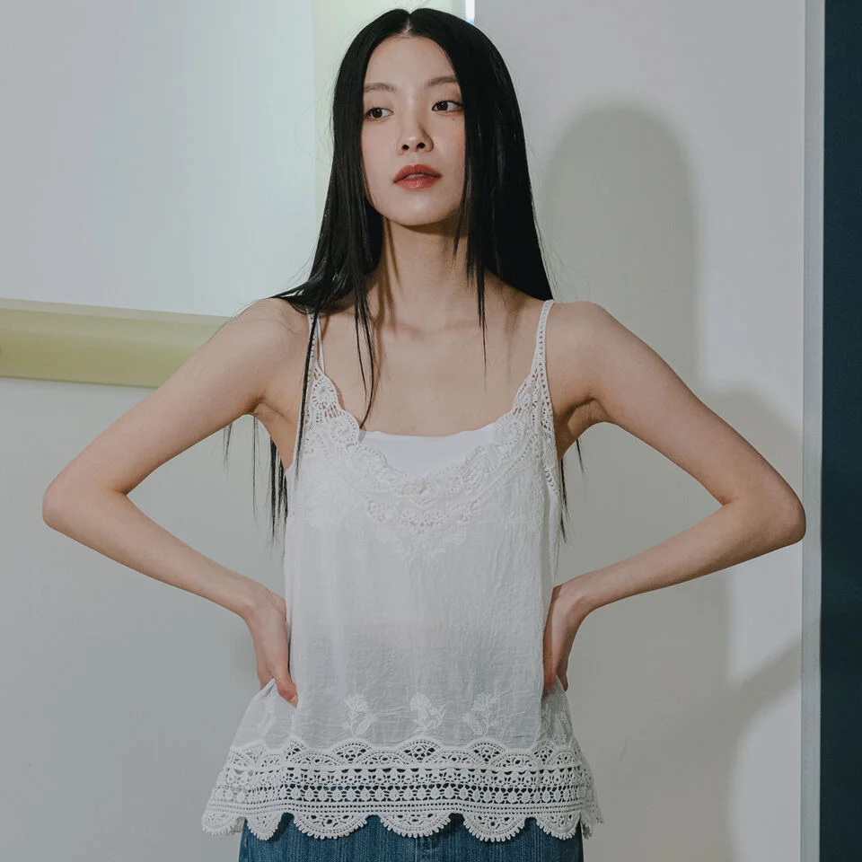 Lace Cotton White Top