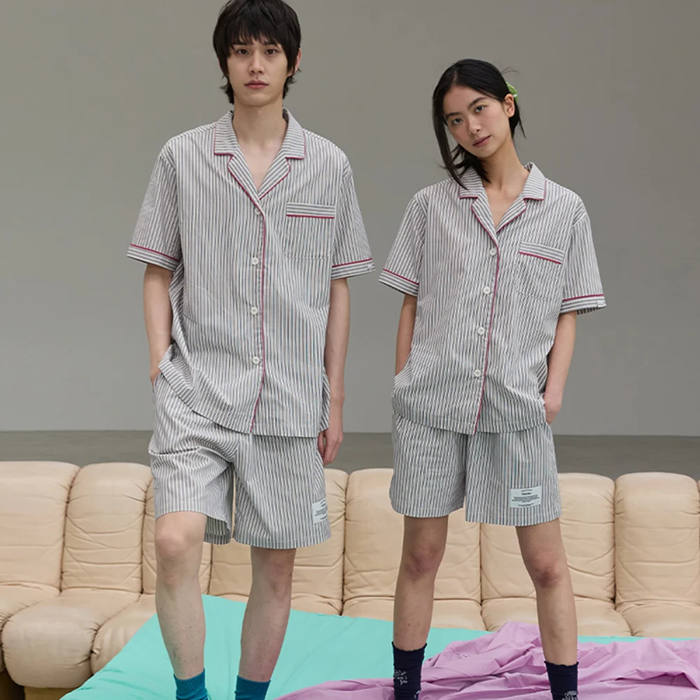 (Uni) Stripe Short Pajama Set Blue ST