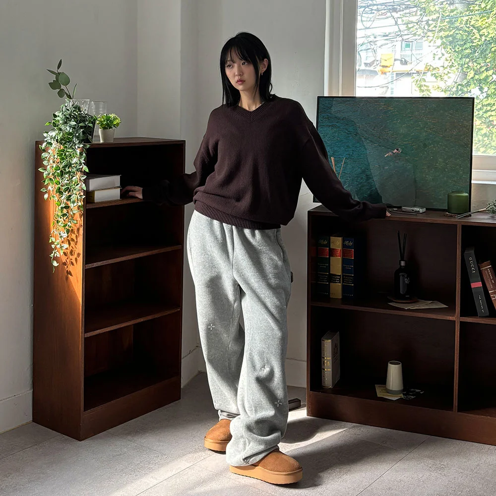 Fleece Loose Pants_Gray