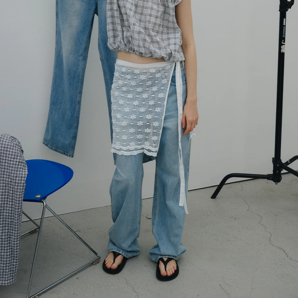 layered wrap mini skirt - off white