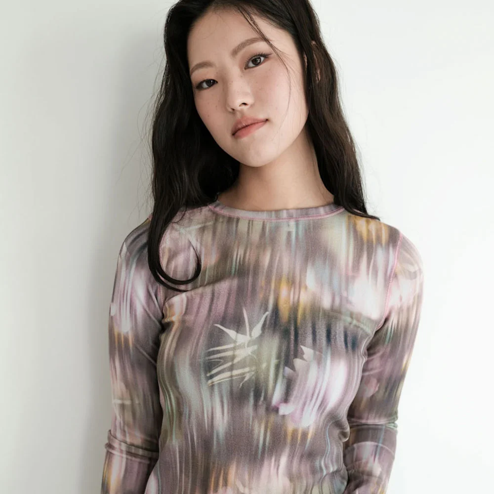 Rising flower long sleeve t-shirt - Brown