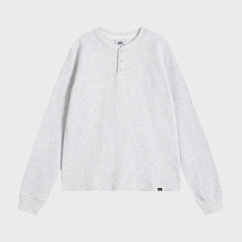 WAFFLE RAGLAN T-SHIRT-HEATHER GRAY