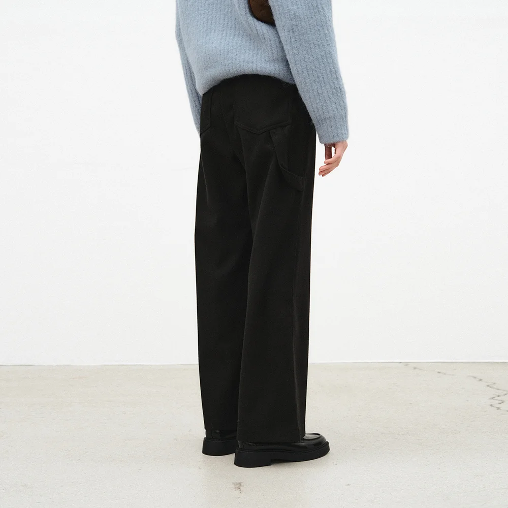wide comfo slacks - black
