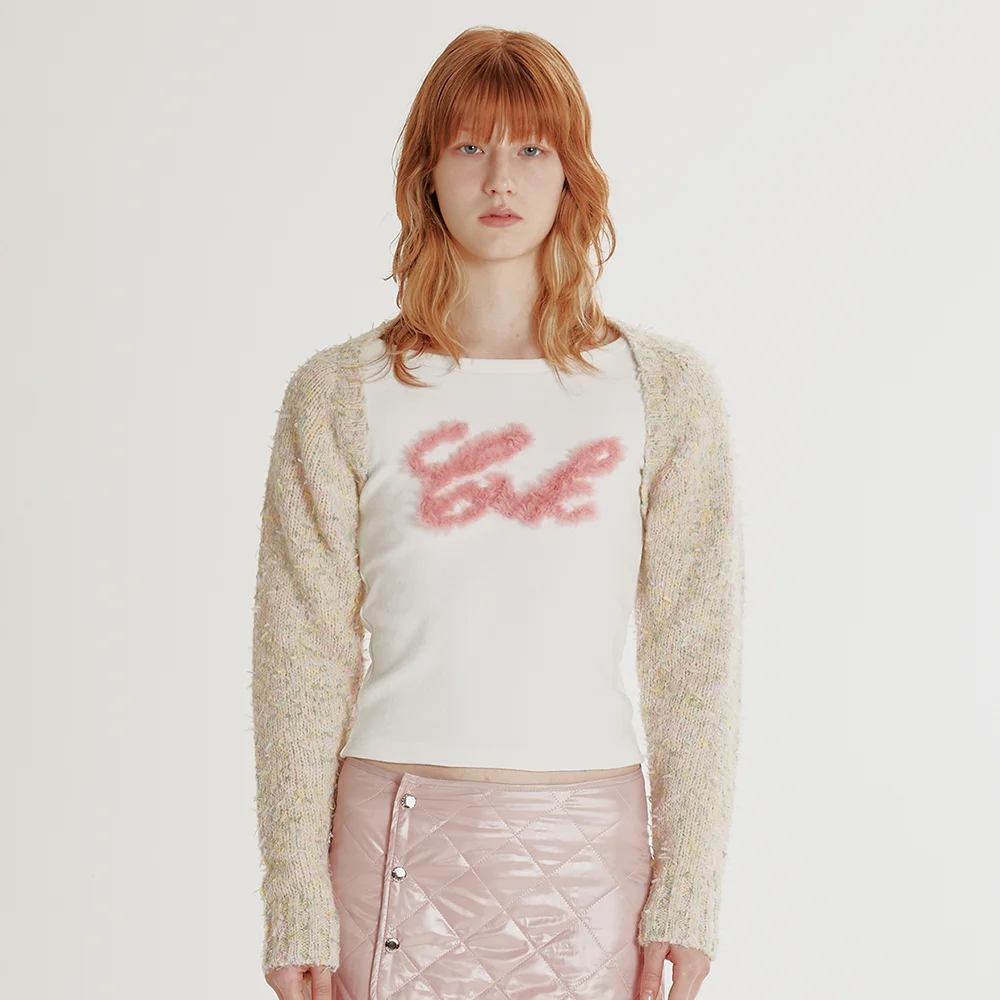KNIT BOLERO CARDIGAN_CREAM