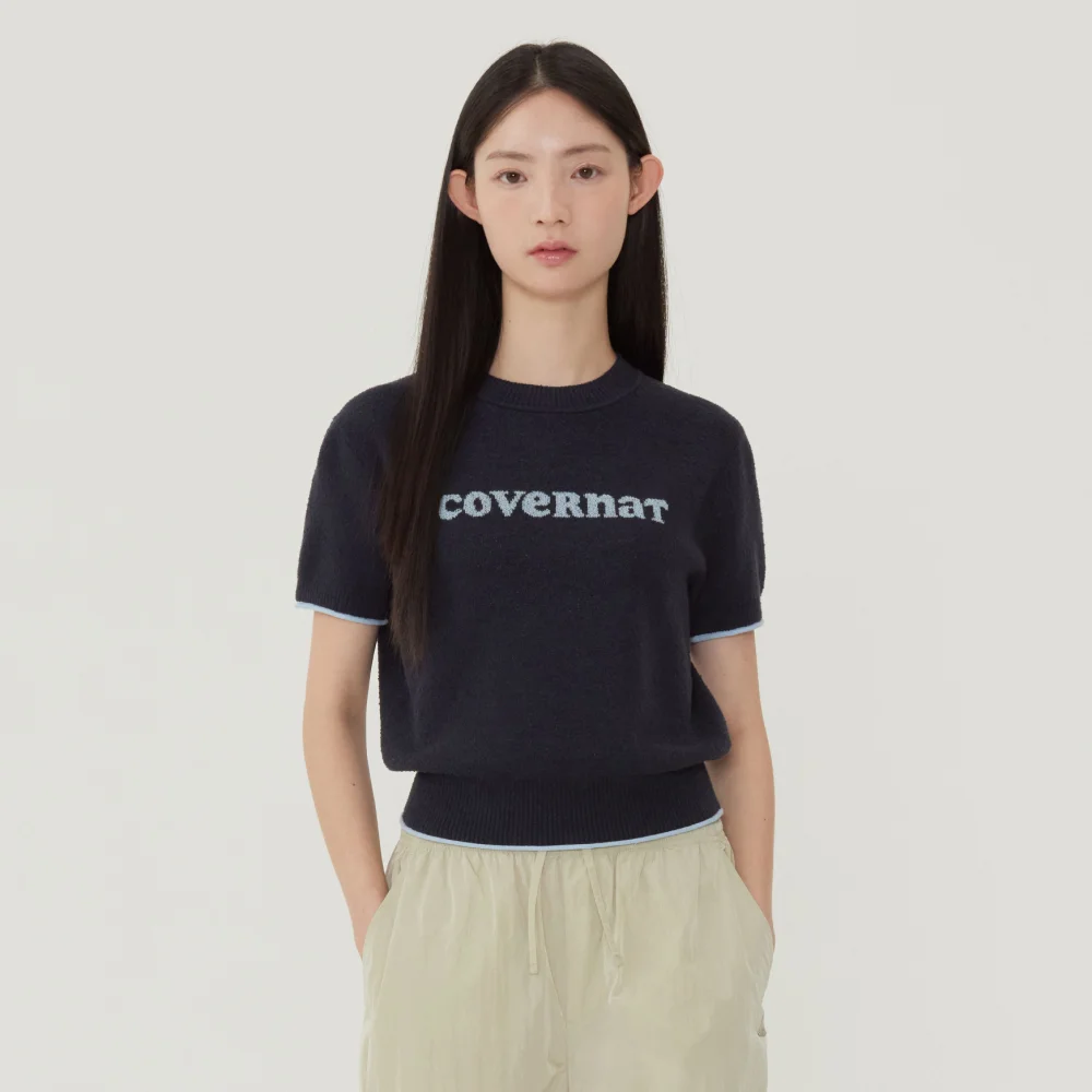 女裝 Cooper Logo 半 針織衫 海軍藍