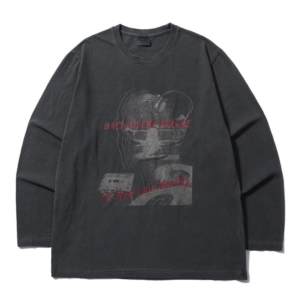 Future 長袖T恤 Pigment 炭灰色