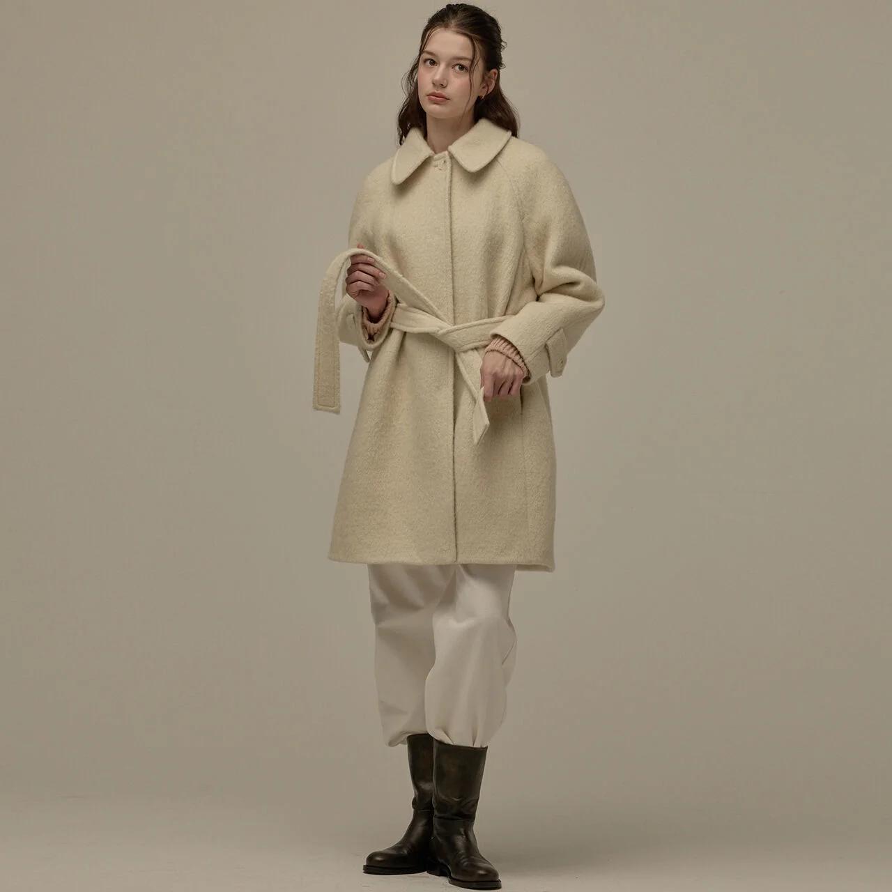 New raglan half coat - Light beige