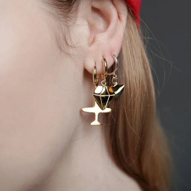 BONBEAU signature unique big Earring Bongbo 標誌款 獨特 垂墜耳環