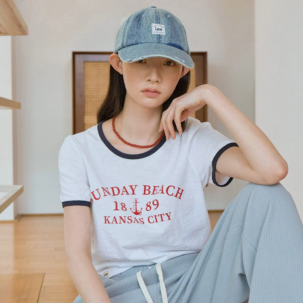 女裝 字體 Ringer T恤 白色