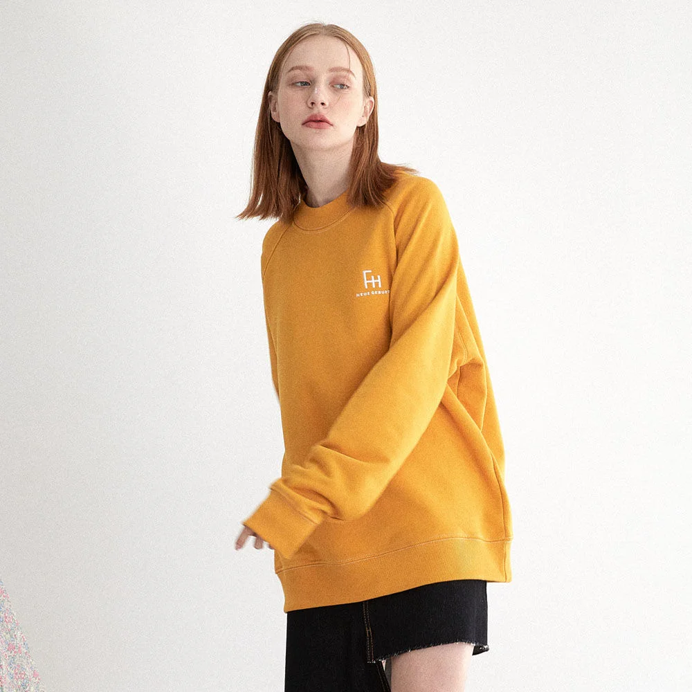 OVERSIZE STITCHES RAGLAN SWEAT SHIRT(MUSTARD)