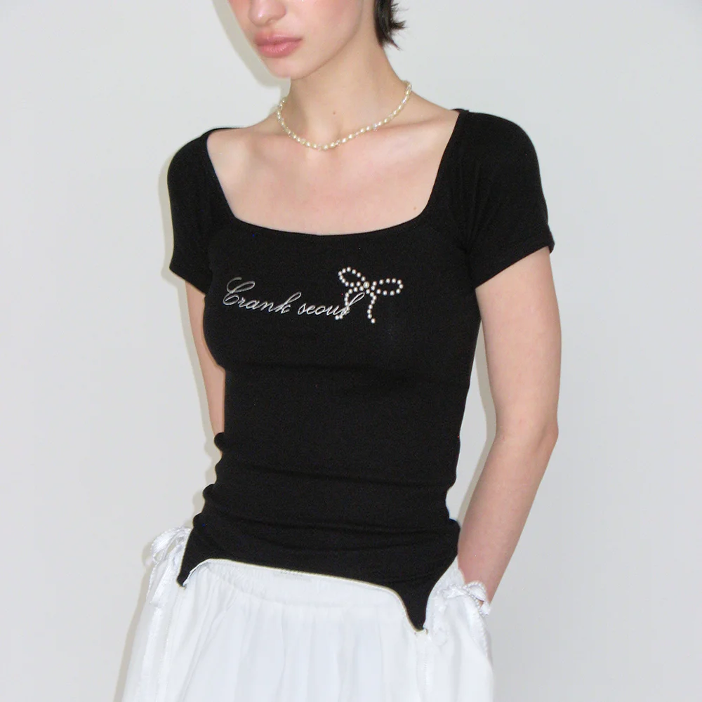 SQUARE NECK CORSET TOP_BLACK
