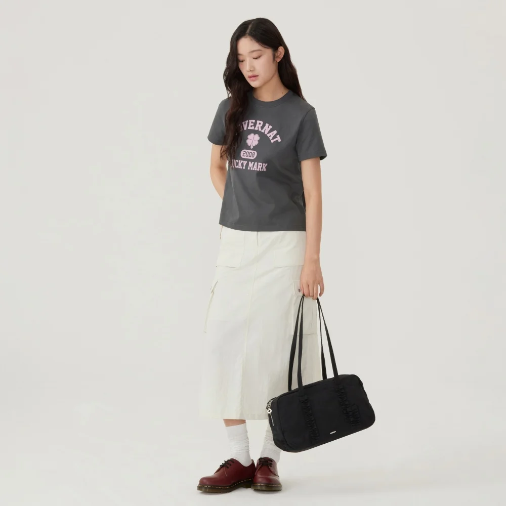女裝 荷葉邊 方形 單肩袋 黑色