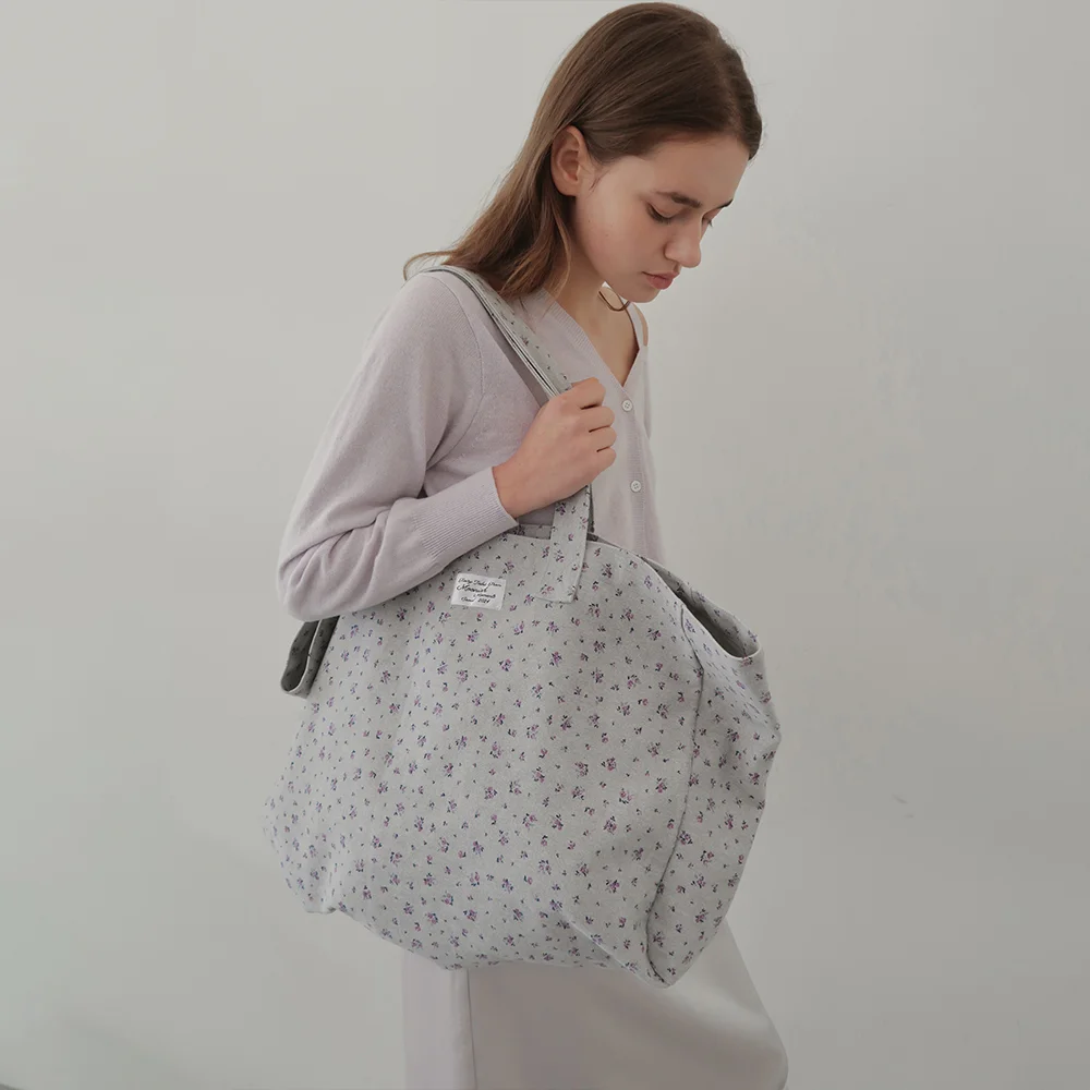 FLOWER DENIM BAG (purple)