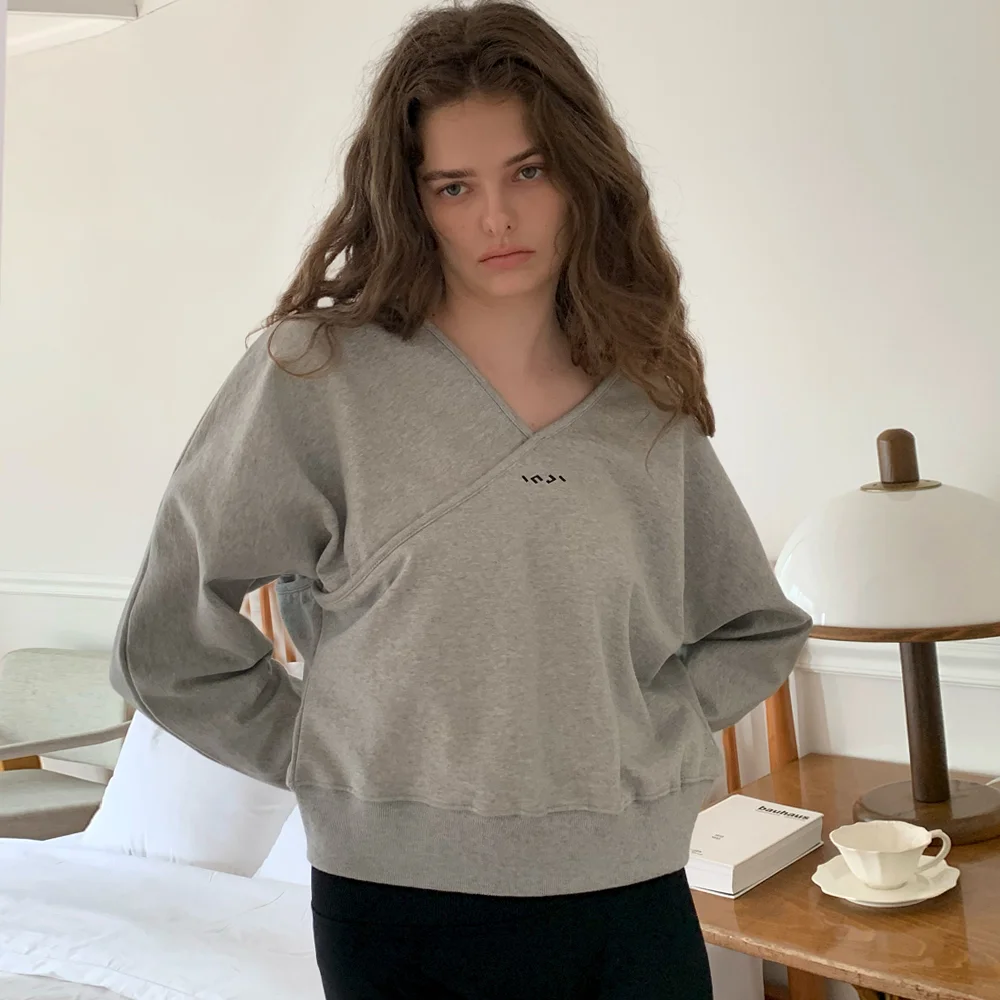 Cross Y Neck SweatShirt 灰色