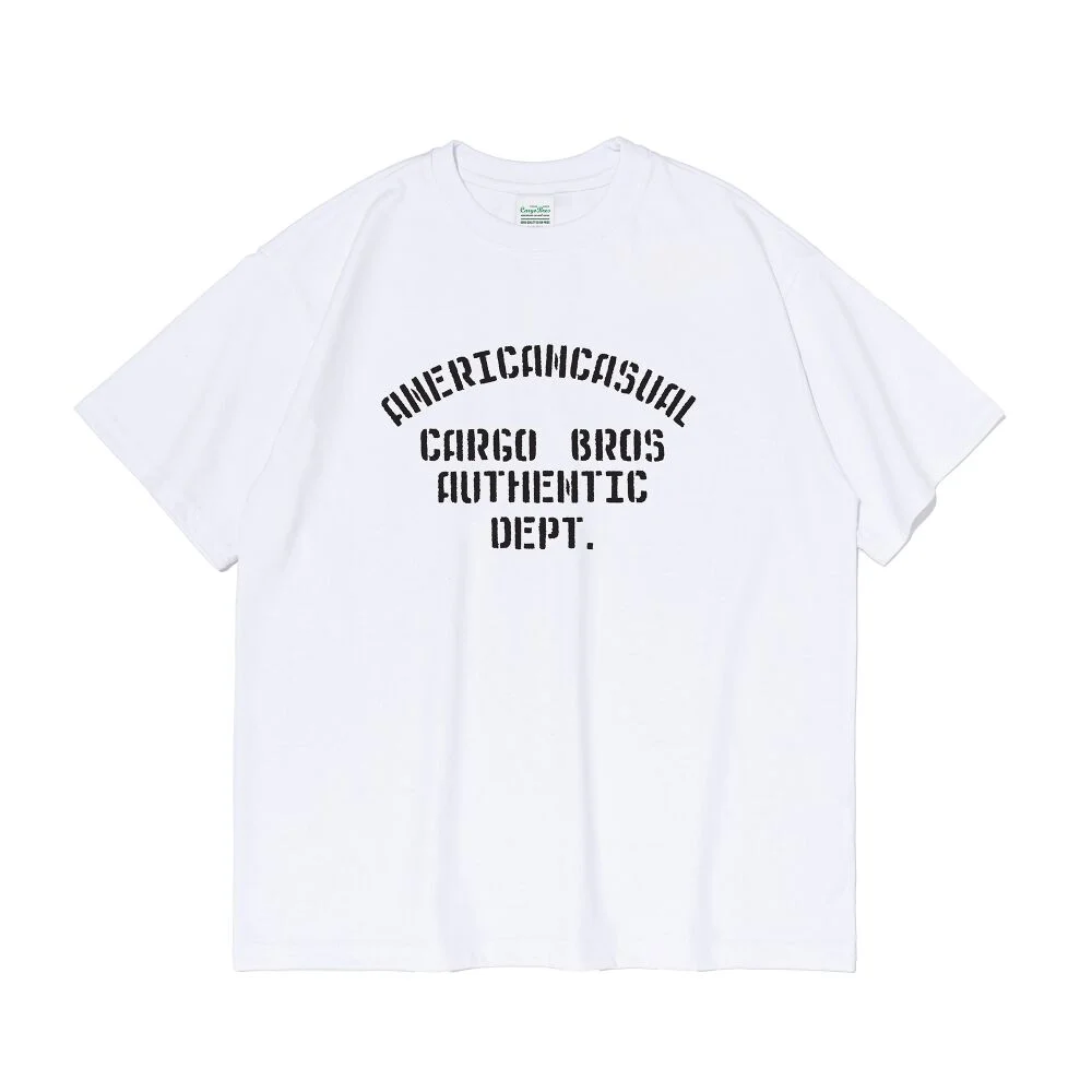(BIG SIZE) AUTHENTIC LETTERING OVERFIT SHORT SLEEVE T-SHIRT (WHITE)