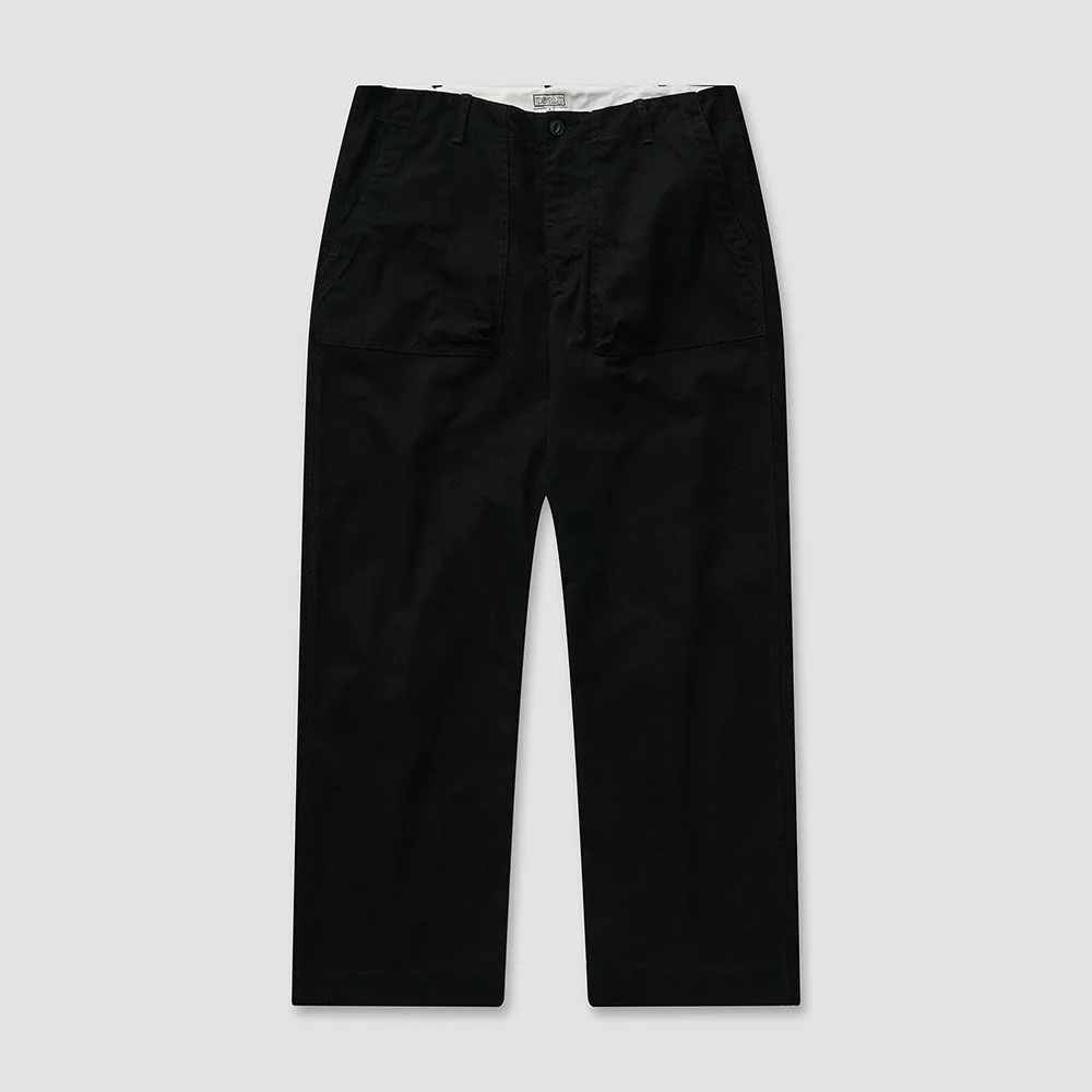 Washed Cotton Fatigue Pants 33(Black)