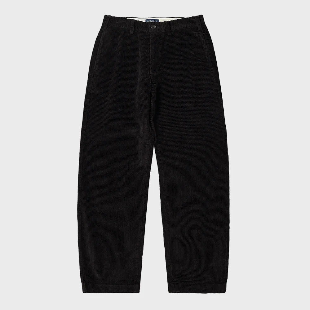 STRAIGHT-FIT CORDUROY PANTS -D/BROWN