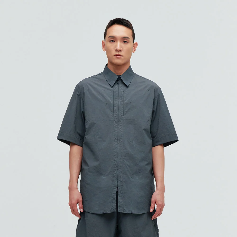 NYLON ZIP SHIRT (CHARCOAL)