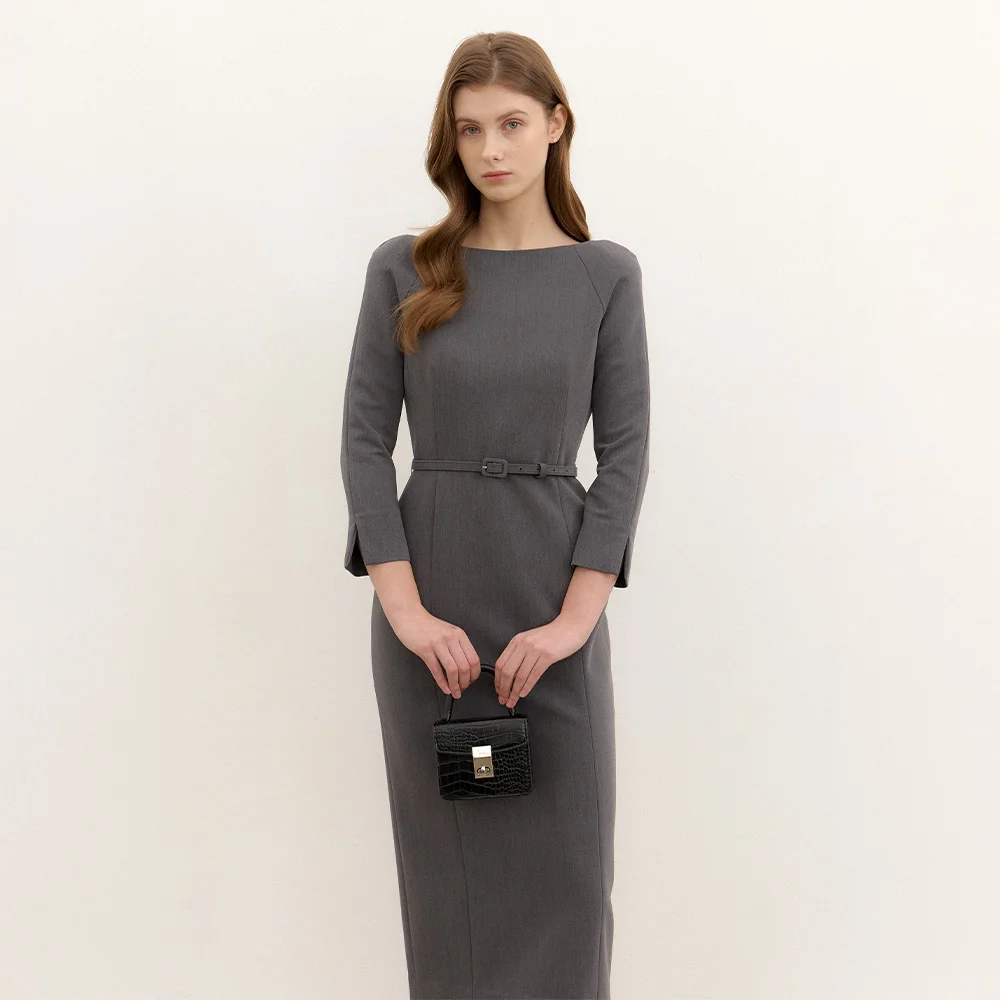Raglan-Sleeve Slim Dress / Gray(2color)