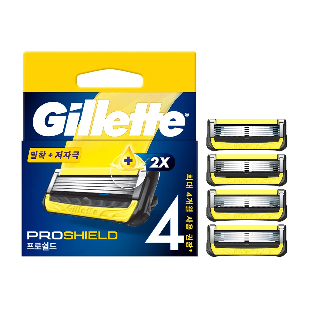 Gillette ProShield 黃色 剃鬚刀片 4入