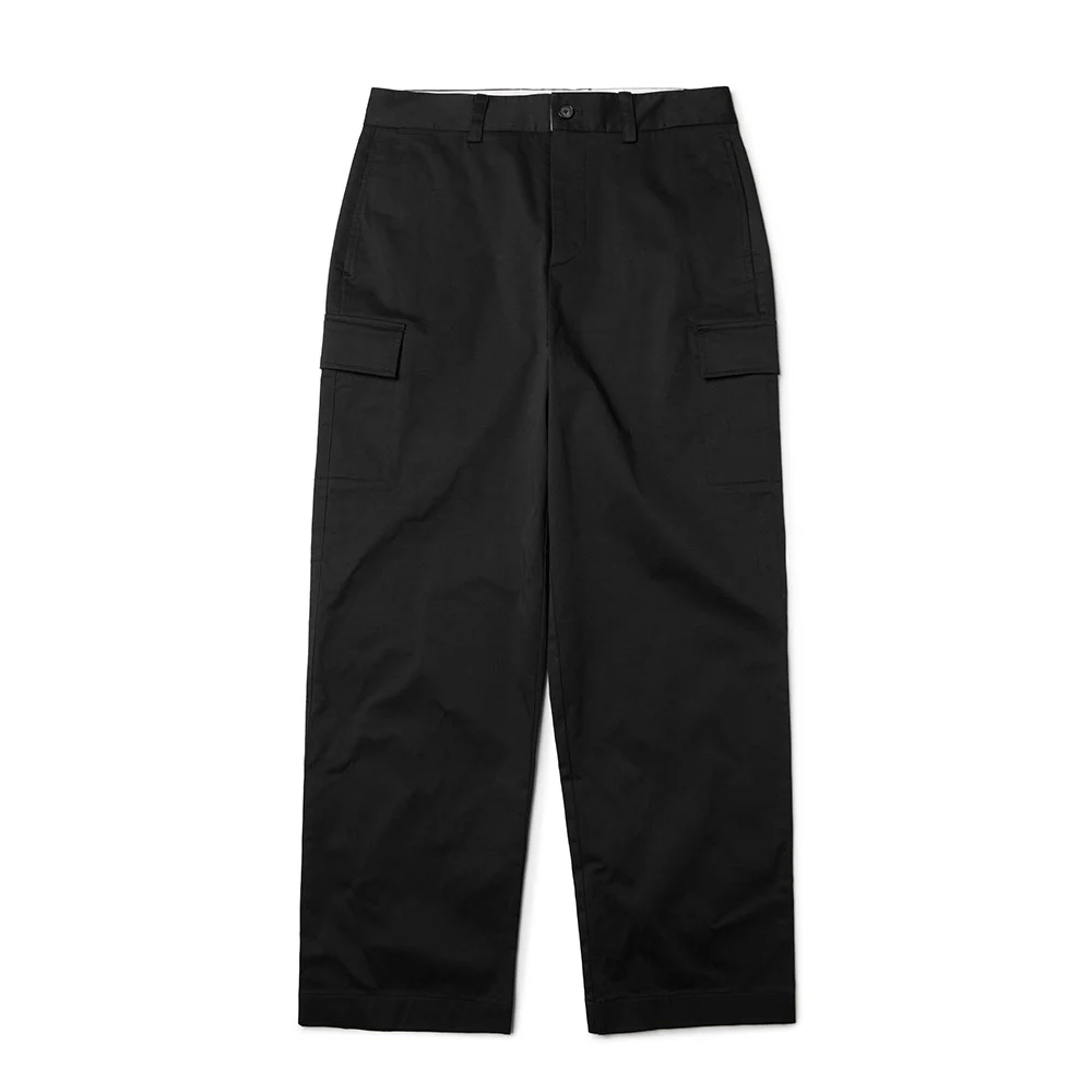 COTTON CARGO POCKET DETAIL TROUSERS - BLACK (P233MPT227)